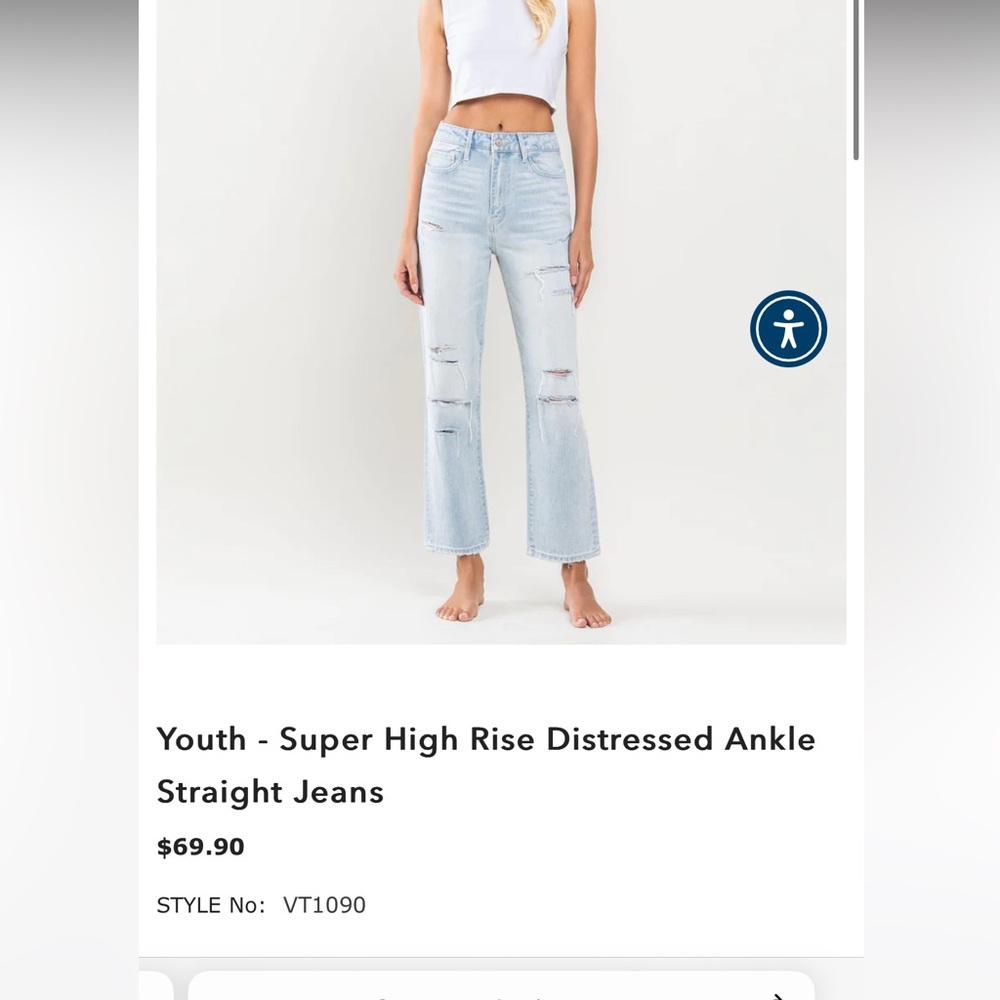 Distressed light wash Jean